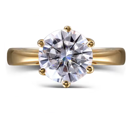 Anillo Solitario Clásico Bañado en Oro